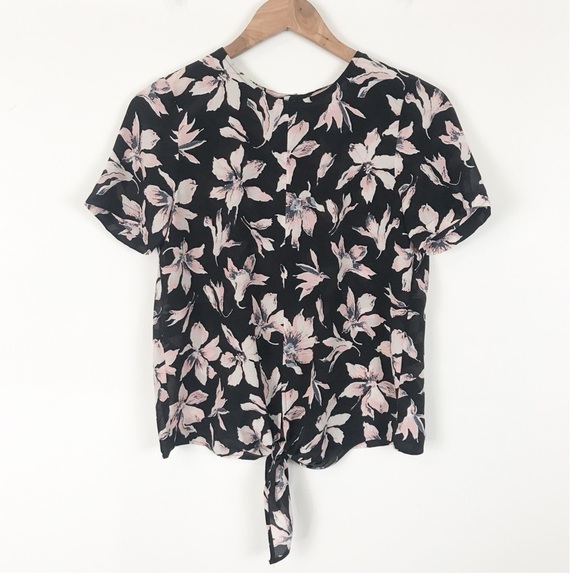 NWT Madewell Silk Button-Back Tie Tee in Winter Orchid Size XS - Picture 6 of 13